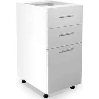 Halmar Küchenunterschrank Vento D3S H-40/82 - weiß / weiß glänzend - Weiß