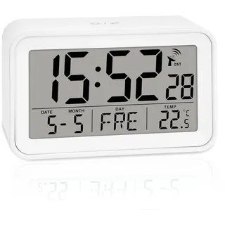 ADE Digitaler Funkwecker mit Licht weiß