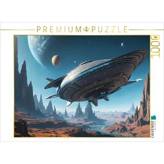 Calvendo Puzzle Landung eines Ufos auf extrasolarem Planeten | Lege-Größe cm Foto-Puzzle für glückliche Stunden