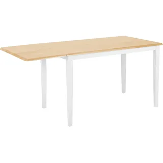 Beliani Esstisch Louisiana (160 x 119 cm Verlängerbar Ausziehbare Tischplatte Lackiert Rechteckig Klassisch Landhausstil - Braun 75 cm Holz