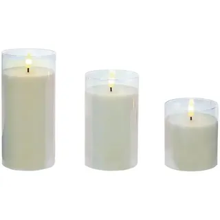 15cm Flickabright Perle Glas Cup 3 Packung Warm Weiß LED Weihnachts Dekoration
