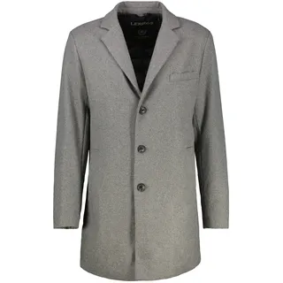 Wollmantel LERROS "Eleganter Mantel mit Reverskragen und Wollanteil", Herren, Gr. 56, grau (smoky grau), 67% Polyester, 30% Wolle, 3% Nylon, Mäntel Wollmantel