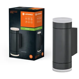 LEDVANCE ENDURA CLASSIC IVE W Außenleuchte, Wandleuchte, GU10, dunkelgrau, Aluminium, einfache Installation, Diffusor aus Glas oder PMMA, IP65 Schutzklasse, indirekte Beleuchtung