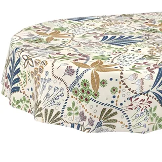 ANRO Wachstuchtischdecke abwaschbar Ethno Oval 180 x 140 cm