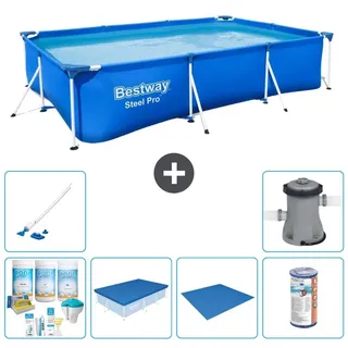 Bestway Steel Pro Rechteckig - 300x201x66 cm - 7-teilig S22247 - Blau