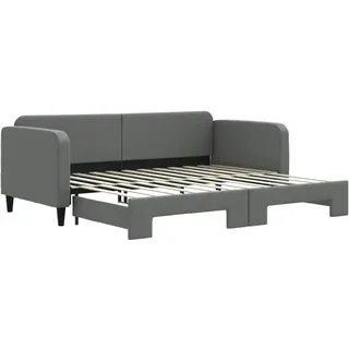vidaXL Tagesbett Ausziehbar Dunkelgrau 90x200 cm Stoff - Grau