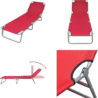 vidaXL Sonnenliege Klappbar mit Rückenlehne Verstellbar Rot - Sonnenliege - Sonnenliegen - Sonnenbett - Sonnenbetten - Rot
