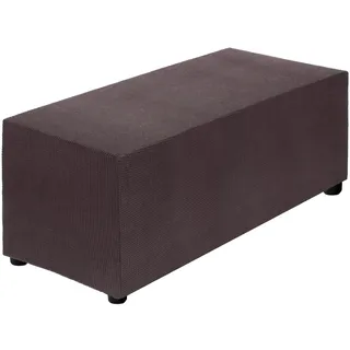 QUARKZMAN Hocker Bezug, Länge:130-160cm / 51"-63" Schonbezug Hockerbezug, Strandmon Bezug für Fußhocker, Stretch Bezug Waschbar Abdeckung Überzug Hocker Protector - Dunkelbraun