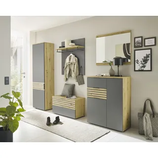 HBZ MILAN Flurgarderoben Set in Artisan Eiche Optik Flurgarderobe Stellmaß BxHxT 260x197x38 cm