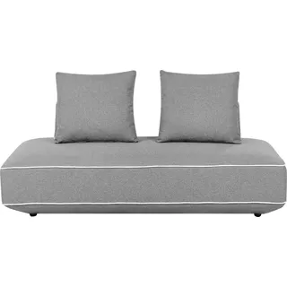 BELIANI Moderne Chaiselongue aus Stoff in Grau mit Kissen Modernes gepolstertes Tagesbett mit Taschenfederkernsitz - Grau