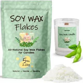 UNOTENA Sojawachs Flocken für Kerzen, Wachs Kerzenwachs 226G/9KG/18KG, Kerzenwachs zum Gießen, 100% Natürliches Öko Sojawachs für Kerzen 2.2KG