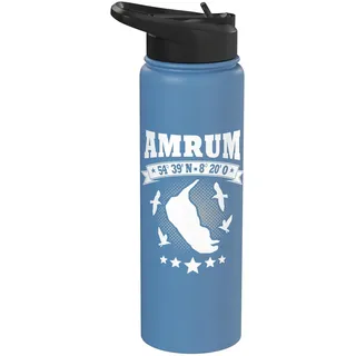 Amrum Koordinaten Souvenir Nordseeküste Inselurlaub Amrum Stainless Steel Insulated Water Bottle