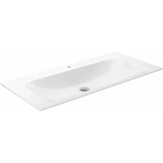 KEUCO X-LINE Einbauwaschtisch aus Keramik, 1007x17x494mm, mit 1 Hahnloch, weiß, 33170311001