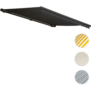 Elektrische Kassetten-Markise T124, Vollkassette Volant 5x3m ~ Polyester Anthrazit, anthrazit