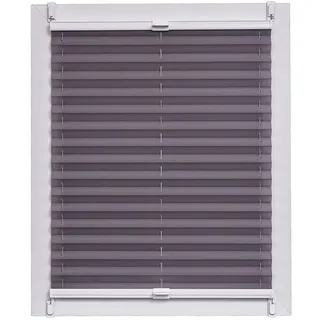 Sunlines Plissee Made in Germany, Tageslicht, Crepes Uni Klemmfix, Weisse Schiene, 90 x 220 Plissee, Stoff, Anthrazit, 90 x 2.3 x 220 cm, 1 Einheiten