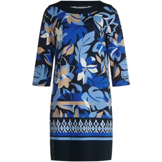 Shirtkleid BETTY BARCLAY "Shirtkleid mit 3/4 Arm", Damen, Gr. 44, EURO, blau (dunkelblau, blau), Obermaterial: 85% Viskose CV. 13% Polyester PES. 2% Elasthan EL., Kleider Shirtkleid