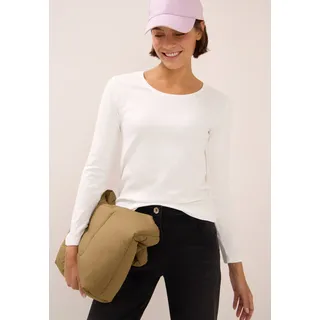 Cecil Basic Langarmshirt Vanilla White XL