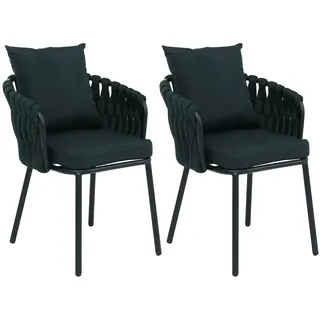 Mendler Esszimmerstuhl HWC-P89 Stoff/Textil grün 2er Set