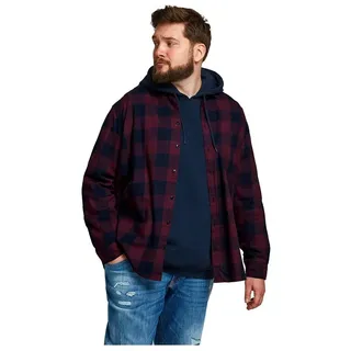 JACK & JONES Herren Freizeit Hemd JJEGINGHAM Comfort Plussize 2XL-8XL Kariert, Größe:7XL, Farbe:Port Royale 12183107