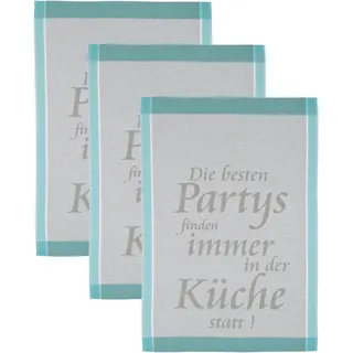 Ross »Die Besten Partys finden immer in der Küche statt« Sprüchetuch, aus 100% Baumwolle, blau