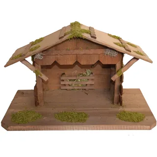 Alfred Kolbe Krippe »Krippenstall bis 12 cm Figuren, Weihnachtsdeko« Echtholz, braun