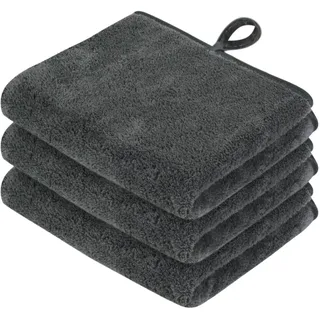 VIVOTE Mikrofaser Gästehandtücher, Küchenhandtücher, Super Weiches und Saugfähiges Handtuch, Microfaser Hängetuch Handtücher für Küchen und Bad, Trockene Hand Handtücher, 30×50cm Dunkelgrau