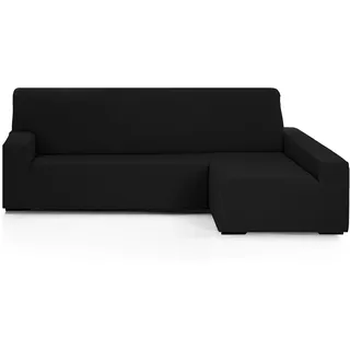 Martina Home - Emilia - Elastischer Bezug für Loungesessel - Langer rechter Arm (Vorderansicht) - Schwarz