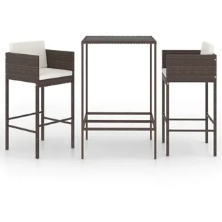 vidaXL Gartenbar Set 3-tlg. Braun