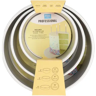 PME Legend Runde Kuchenformen 15, 20, 25 cm x 7,5 cm tief 3er-Satz