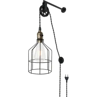 Retro Industrielle Käfig-Wandlampe: Einzigartiges Nachttischdekor, verstellbar, modern, rustikal, Vintage, Plug-in