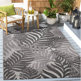 Sanat Teppich »Floral Outdoor« rechteckig 6 mm Höhe In- und Outdoor geeignet, florales Design, Balkon, Terasse, grau