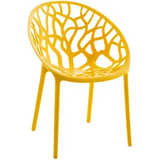 CLP Gartenstuhl Kunststoff gelb , 59x80x60 cm , Esszimmer, Stühle