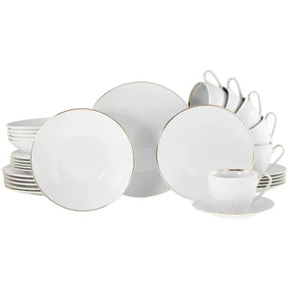 CreaTable Kombiservice 30-tlg. Weiß/Goldfarben