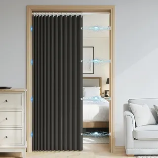 DSSHENGDS Anpassbar Badezimmer aus wasserdicht beschwerer duschvorhang,faltbar Vorhang dusche,für Badewanne Bad Schlafzimmer-Black- 160x200cm