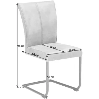 VALDERA Schwingstuhl Grau, Schwarz, Rundrohr, 46x94x60 cm