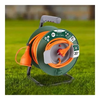 AgriEuro Premium Electraline Schlauchtrommel - 20m - universeller Stecker 2 x 1,5 qmm (2 Kabel mit Abschnitt 1,5 qmm)
