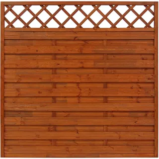 Sichtschutzzaun-Element Country Teakfarben lasiert 180 cm x 180 cm
