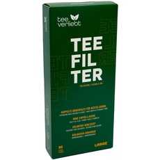 teeverliebt - Teefilter für bestes Aroma, praktische Teebeutel aus Papier für losen Tee, Größe L, 80 Stück