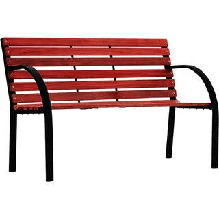 Linder Exclusiv Gartenbank 2-Sitzer Parkbank bis 150Kg mit Rückenlehnen Gartenmöbel Holzbank MC4410 122x80x60 cm - Schwarz