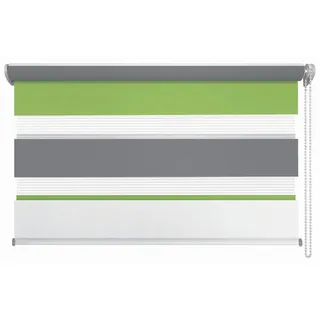MYDECO Doppelrollo Just-Triple 60 x 160 cm grau/grün/weiß
