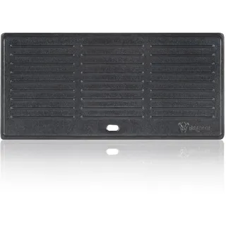 BBQ-Toro Gusseisen Grillplatte | 42,5 x 20,5 cm | Wendeplatte, beidseitig verwendbar | Rechteckig, Universal und Massiv | Grillblech für Holzkohle und Gas, Grillzubehör, Grillpfanne, Grillschale