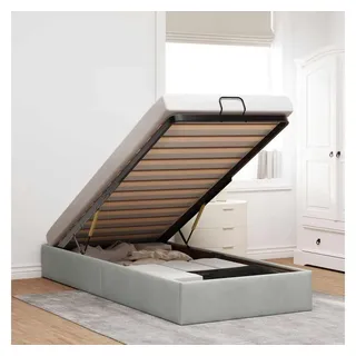 vidaXL Ottoman-Bett ohne Matratze Hellgrau 80x200 cm Samt - Grau