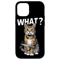 Hülle für iPhone 15 Halloween Katze Messer Design Witzige Tier Katzen