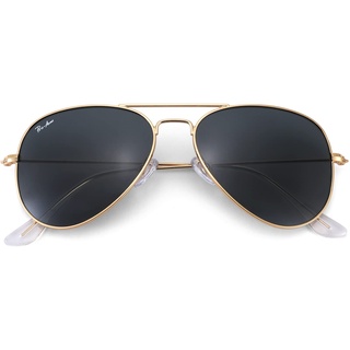 Pro Acme Sonnenbrille Herren Damen Klassische Pilotenbrille Glaslinse Fliegerbrille Unisex Piloten Sonnenbrille (Gold Rahmen/Grau Linse)