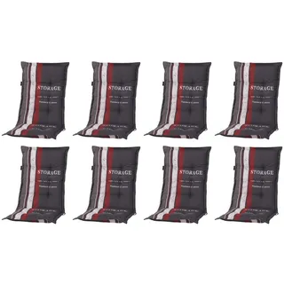 MADISON N.Y Madison Luxus Hochlehner Auflage 120 x 50 cm Grau/Rot