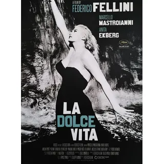 KUSTOM ART Dekoratives Poster für die Wand, Serie Filme, Feiern Sie das Dolce Vita Fellini, Druck auf Karton, 40 x 30 cm, ohne Rahmen