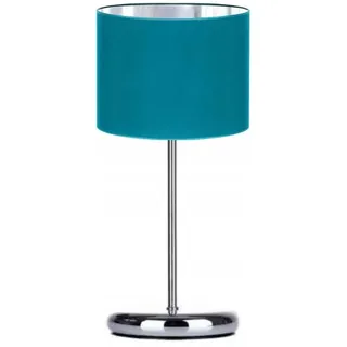Tischlampe Türkis-Silber Lampe Leuchte Vintage Modern E27 Designerlauchte 1-flammig N230-GL1-T - Türkis, Silber