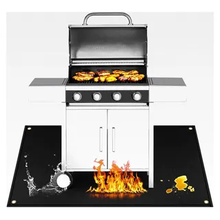 Feuerfeste Grillunterlage, Grillmatte für Gasgrill, Bodenschutz für Terrassen, leicht zu reinigende Grillunterlage, 60x105cm