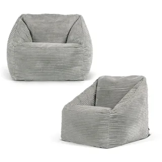 icon Sitzsack Flauschig für Kinder 2-tlg. , Grau , Textil , 100 L , Freiform , 55x44x55 cm , Hergestellt in Deutschland, Oeko-Tex® Standard 100, Reach , Wohnzimmer, Sessel, Sitzsäcke, Kindersitzsäcke