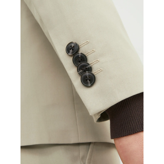 Sakko JACK & JONES "JPRFRANCO Blazer mit 2-Knopf-Form und extra schmalem Schnitt", Herren, Gr. 52, beige (pure cashmere fit:super slim fit), Web, Obermaterial: 78% Polyester, 17% Viskose, 5% Elasthan, unifarben, slim fit, 1-Knopf-Manschette, Sakkos Sakko, unifarben, modisch, slim fit, Kunstfaser